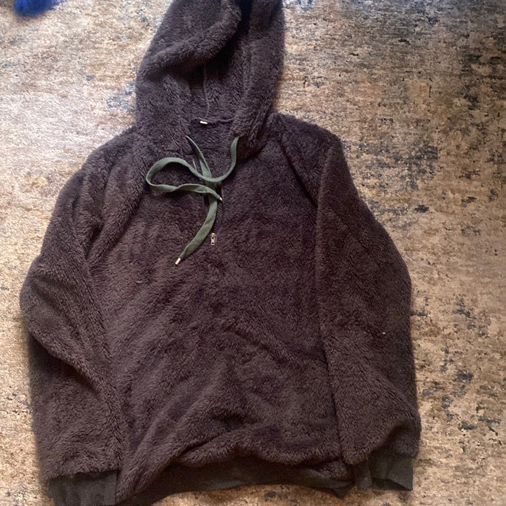Fuzzy Half Zip Hoodie